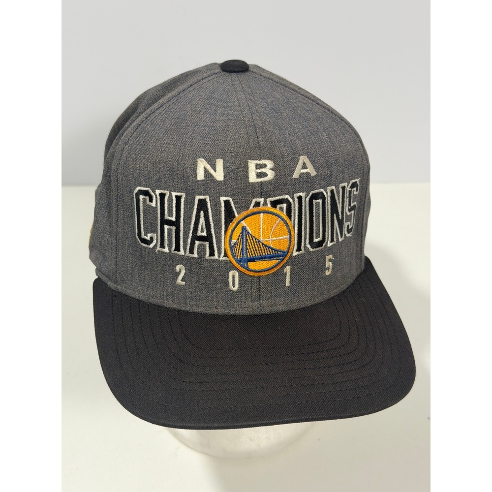 Adidas Golden State Warriors 2015 NBA Champions Snapback Hat Gray Black Cap